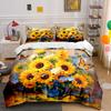 Sunflower-Themed Art For Home Decoration Exquisite Three-Piece Bedding Set Gift For Kids And Adults