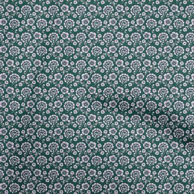 Cotton Flex Dark Green Fabric Floral Craft Projects Decor Fabric Printed By The Yard 40 Inch