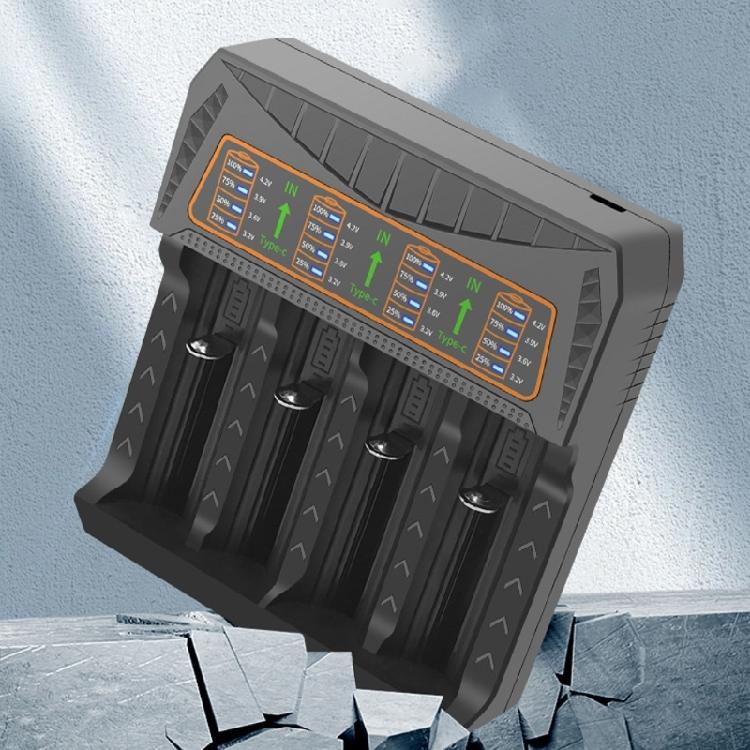 Efficient 4 Slot Battery Charger 4-Channel Charging Adapter For 18650 26650 21700 And Other Lithium Rechargeables