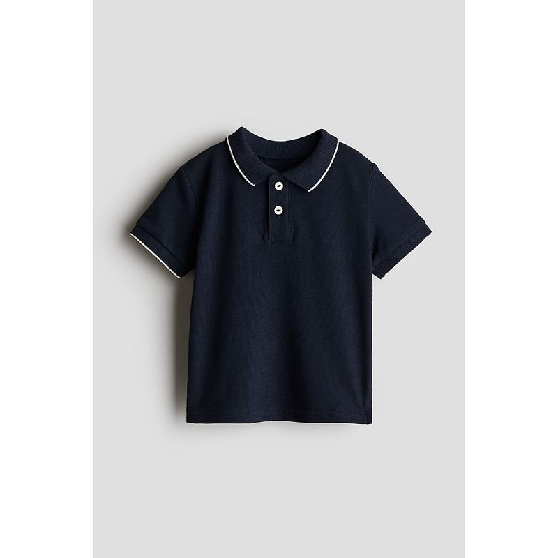 

HM Children s Clothing Baby Boy Polo Shirt Autumn Colored Rib Lapel Short Sleeve Polo Shirt 1242115