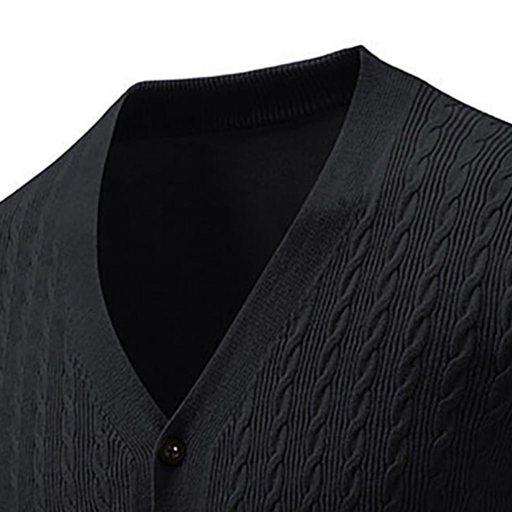 Mens Cardigan Sweater Casual Long Sleeve V Neck Buttons Down Cable Knit Shirts Textured Fall Winter Clothes