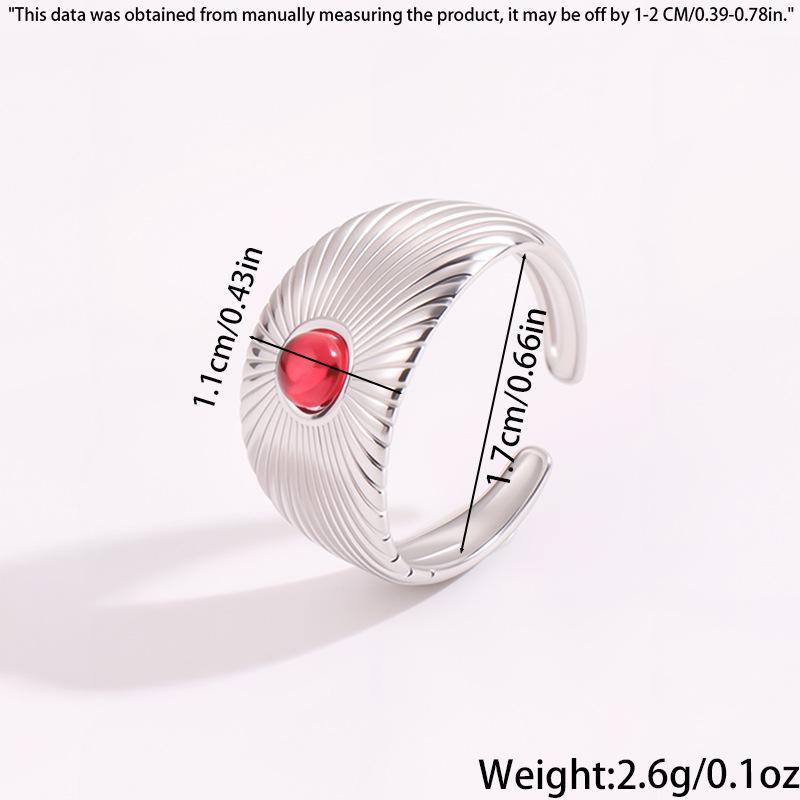 Gold-Plated Titanium Steel Open Ring with Retro Geometric Design