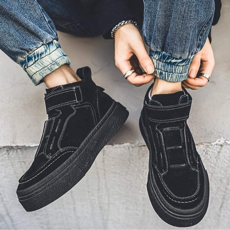 Fashion Men High Top Works Shoes Casual Board Shoes Non Slip Wear-resistant Walking Shoes Designer Retro Sneakers Loafers Zapatos Hombre