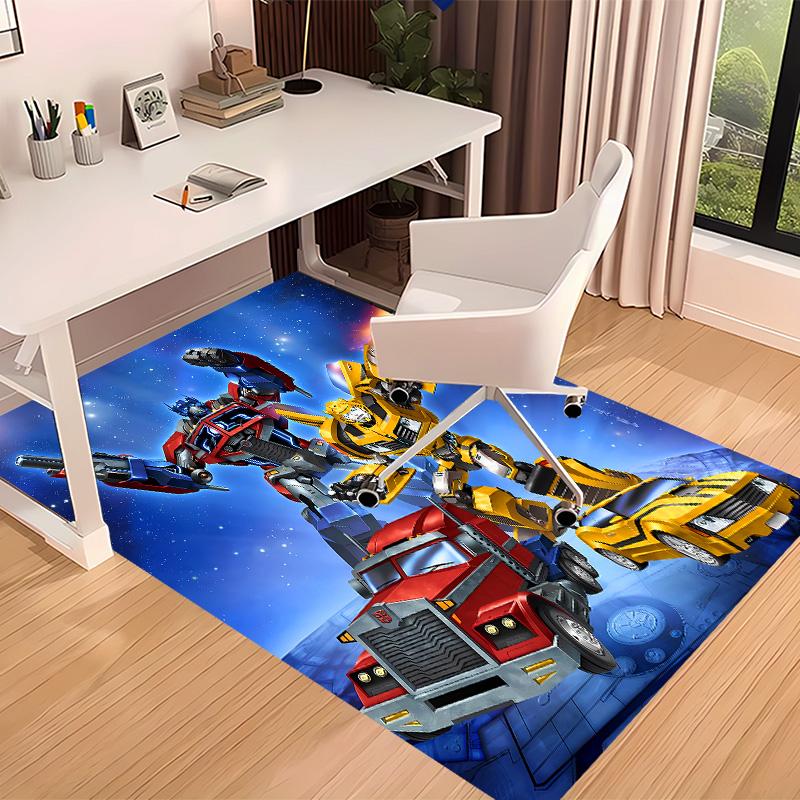 Bumblebee and Optimus Prime Printed Absorbent Washable Carpet, Non-Slip Bathroom Mats, Kitchen Rugs, Yoga Mat,Living Room Entrance, Camping Picnic Rug