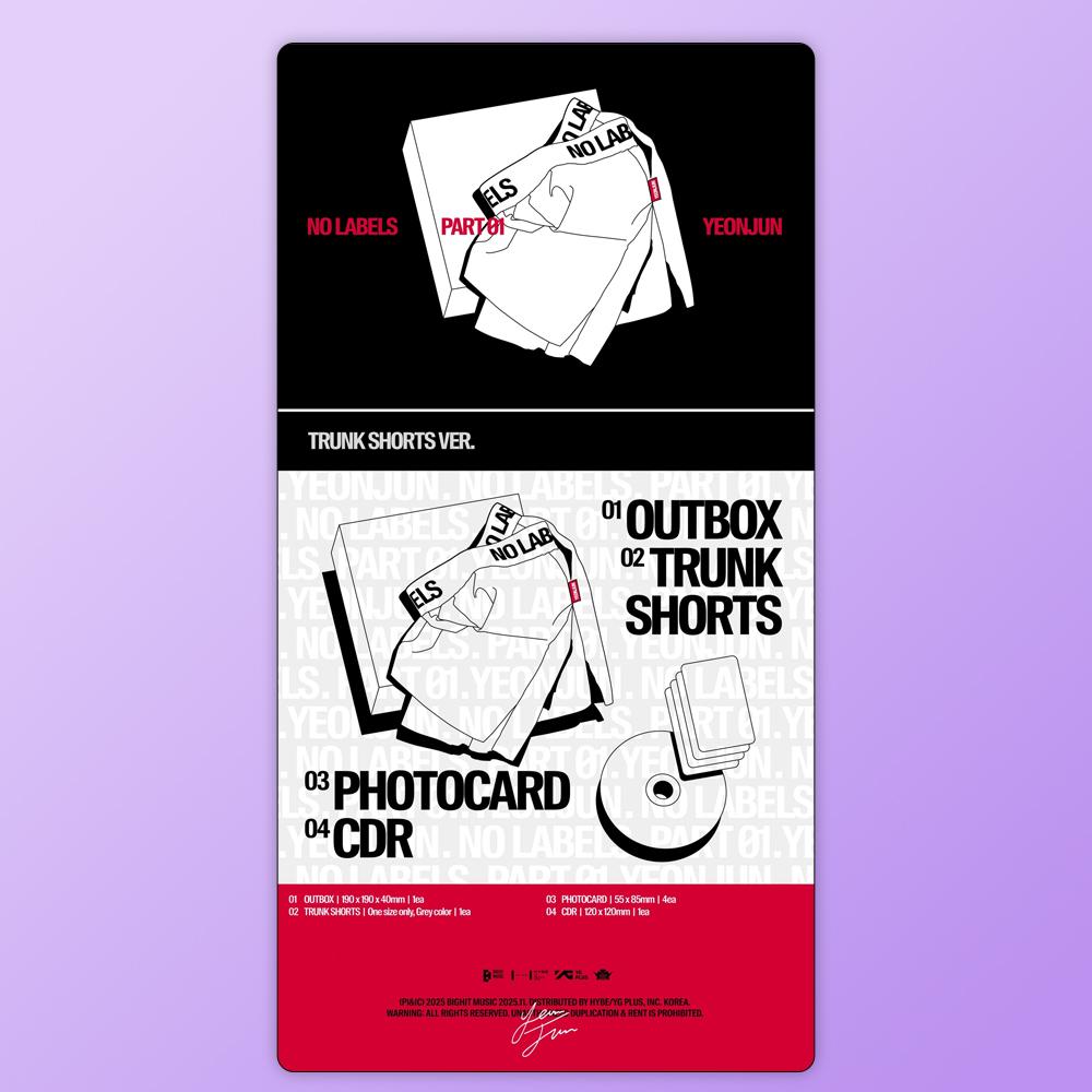 (PRE-ORDER) YEONJUN - NO LABELS: PART 01 (Trunk Shorts Ver.)