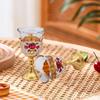 2 Pieces Embossed Wine Cup Toasting Glasses Mini Communion Goblet for Weddings Travel