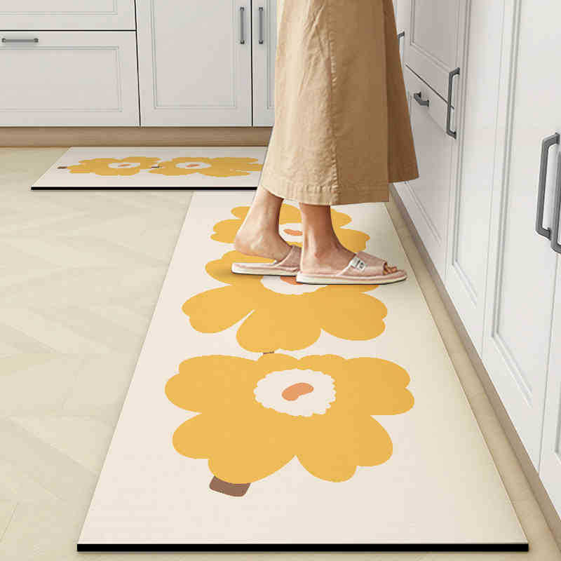 Small Fresh Kitchen Floor Mat, Water-Absorbing And Oil-Absorbing Floor Mat, Household Non-Slip, Wear-Resistant And Dirt-Resistant Floor Mat, Easy