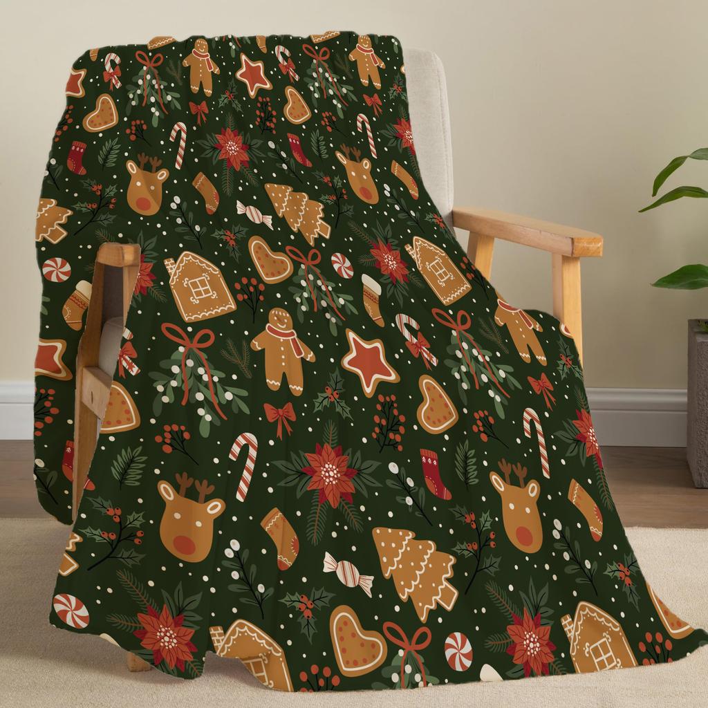 Christmas Creative Throw Blanket Flannel Print Blanket Super Soft Cozy Sofa Nap Blanket Home Blanket Perfect Home Gift for Her