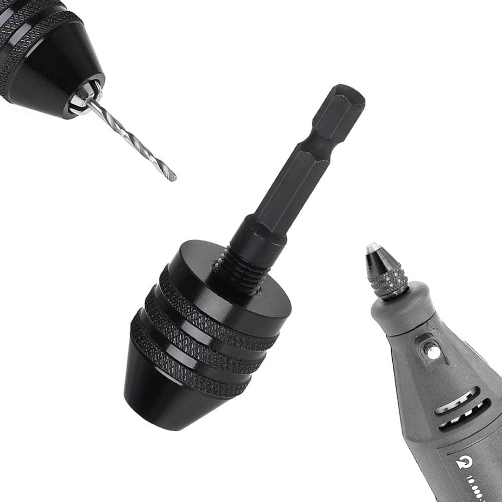 RZJZGZ 3 Pcs Keyless Drill Chuck Bit 1/4 Inch Hex Shank Keyless Drill Chuck Conversion Tool,0.3-6.5 Mm&0.3-3.6 Mm&0.8-8mm Quick Screwdriver Drill