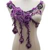 3D Embroidered Sewing On Patches Floral Hollowed Out Rose Flower Patch Sticker Detachable Multicolor Neckline Collar Applique