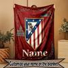Individualizuotas su vardu Atletico Madrid spaudinio pledas, namų dekoras, miegamasis, sofa, stovyklavimas, svetainės sofa, dovanos gimtadieniui, Kalėdoms