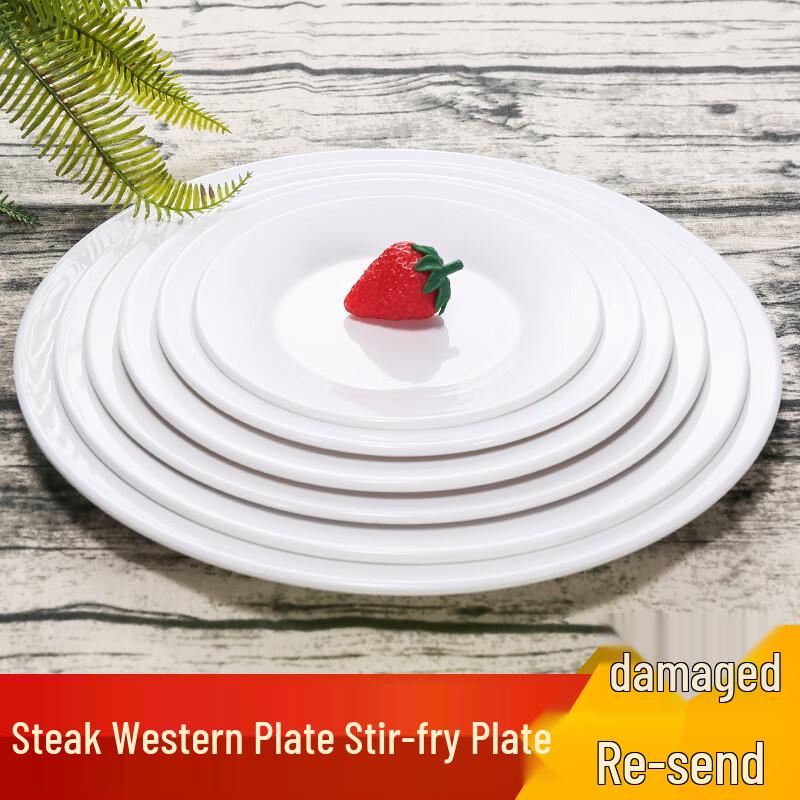 White Melamine Round Dinner Plate