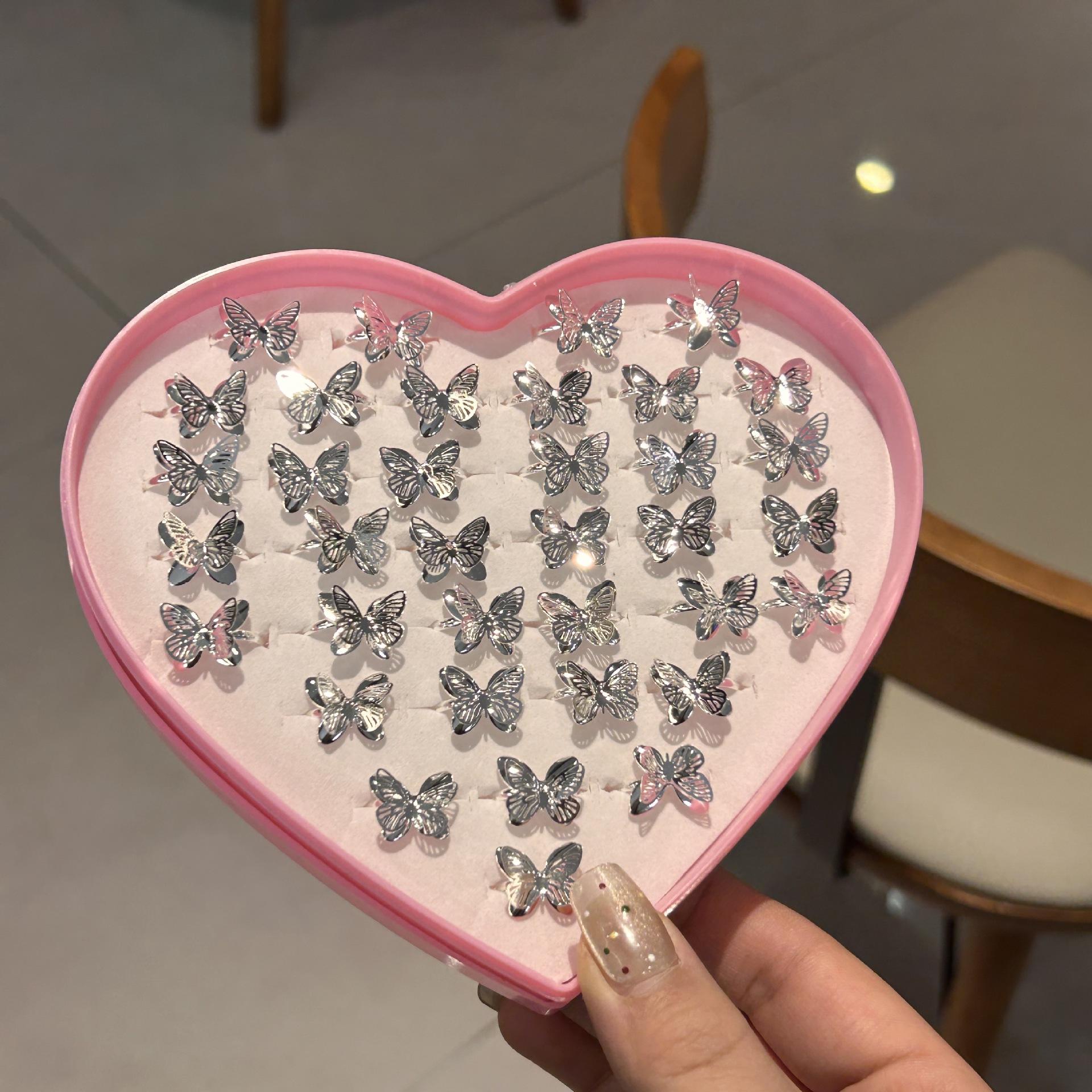 

36PCS Дитяча ручна ювелірна іграшка імітація кришталевого дорогоцінного каменю мультяшне кільце зі стразами Стрічкова коробка