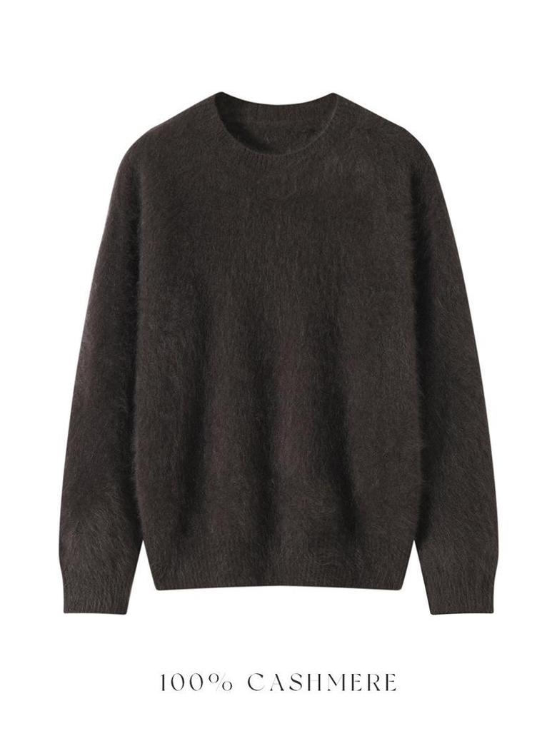 Women's Cashmere Long Sleeve Round Neck Sweater - Solid Candy Colors for Autumn/Winter