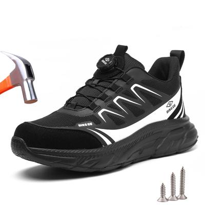 Rotating Buttons Work Safety Shoes for Men Work Sneakers Indestructible Security Steel Toe Shoes Protective Safety Boots