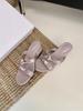 Fashion Square Heel Slippers Casual Rubber Flip Flops Shoes Woman 2025 Shale Female Beach Pantofle Block Luxury Soft Hawaiian Sabot New