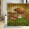 Meadow Mushroom Flower Forest Retro Shower Curtain Waterproof Polyester Fabric Bathtub Bathroom Decor Bath Curtains With Hooks