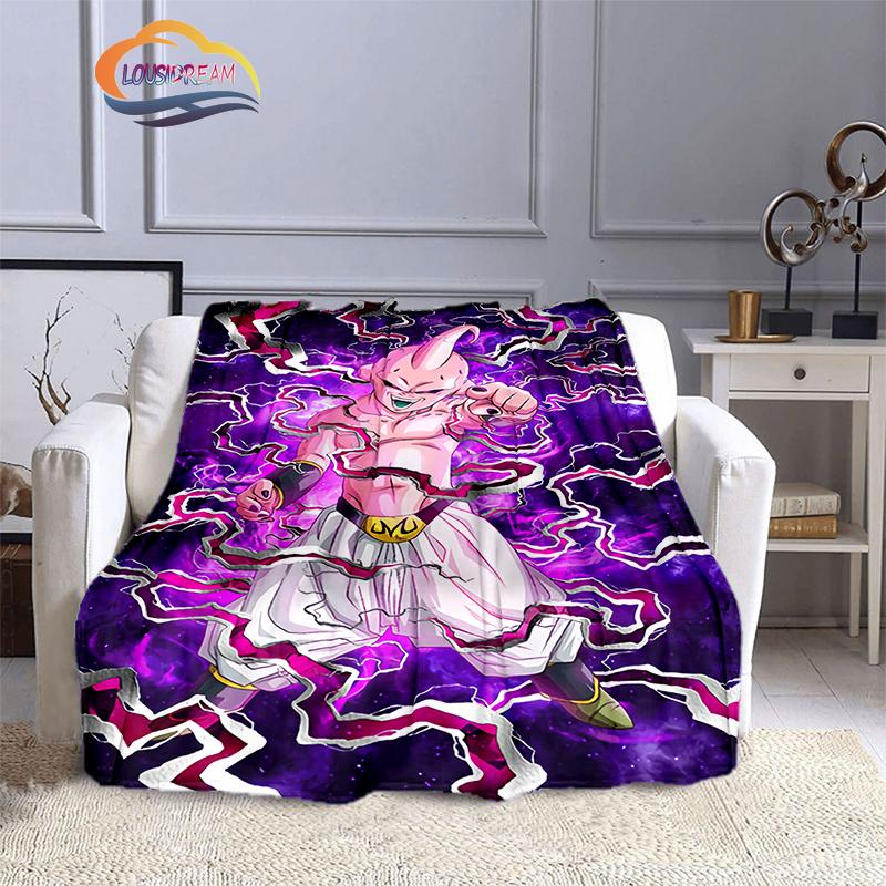 Japanische Animation Rolle Majin Buu 3D-Druck Tagesdecke Decke Anime-Charaktere Buu Flanelldecken Überwurfdecken