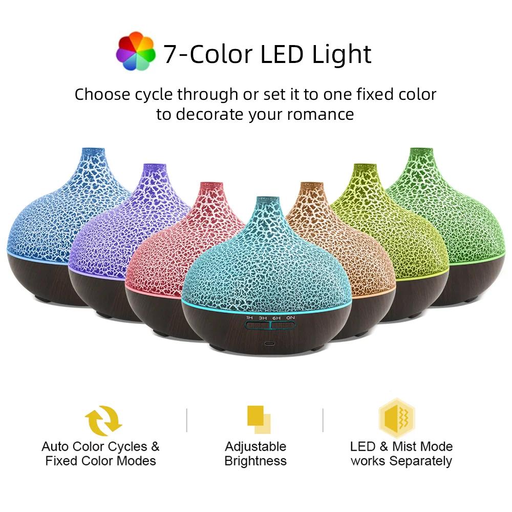 Auto Shut Off Essential Oil Diffuser 550ml Crack Design Ultra Quiet Aromatherapy Humidifier for Large Bedroom, Office & Sleep