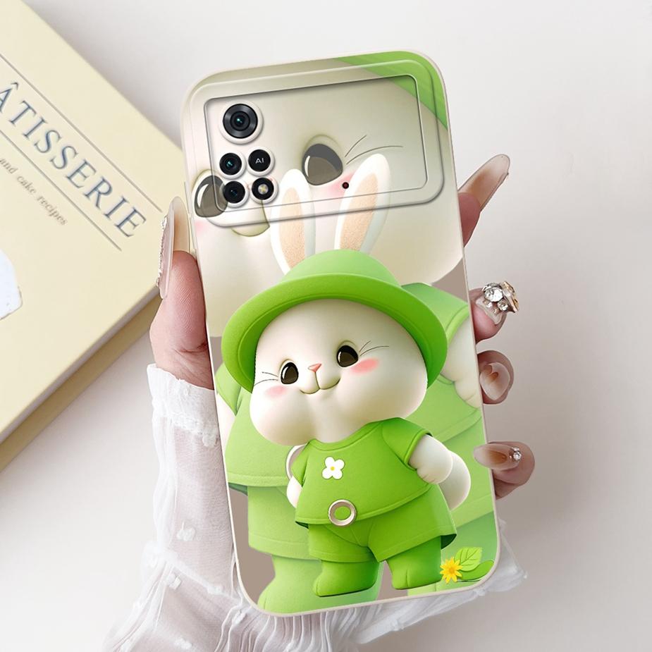 For Xiaomi Poco M4 Pro 4G Case Cute Rabbit Cartoon Cover Shockproof Phone Cases For Xiaomi Poco X4 Pro PocoM4 Pro 5G Soft Fundas