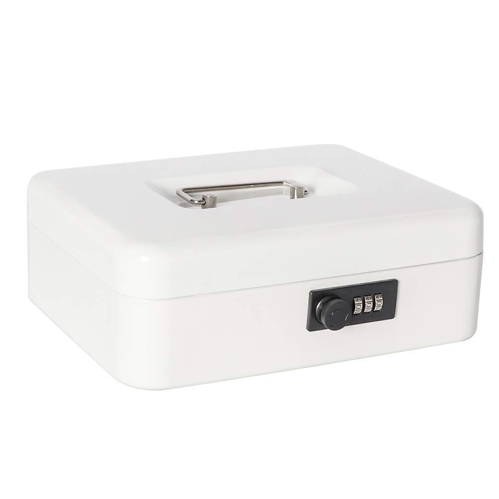 

Jssmst (Jessmat) Handheld Safe, Dial Type, Metal, 25x20x9cm, A5 Size, CB0701L (White)