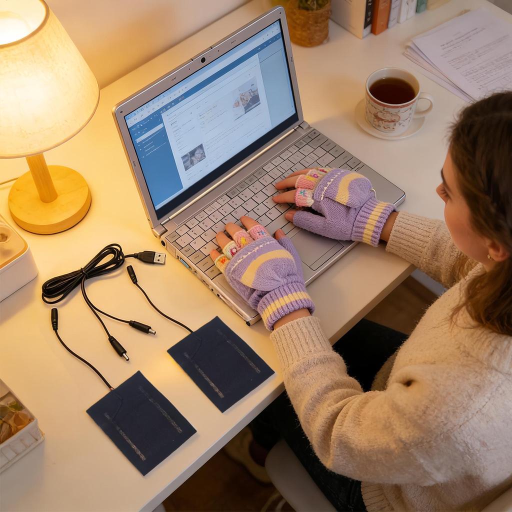 Elektrische USB Handschuhe Heizung Kohlefaser Tuch Beheizte Handschuhe Pad Winter Elektrische Heizfolie Handwärmer