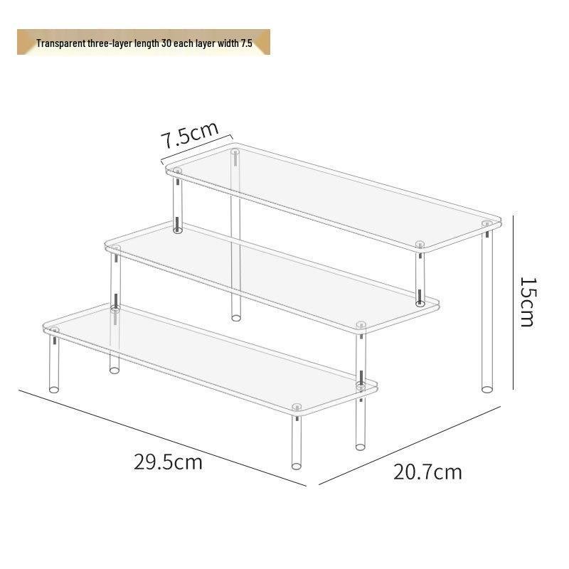 

Акриловая трехъярусная ручная стойка для кукол Pop Mart, косметики Jasmine, кошельков и ювелирных изделий 3-layer 30cm standard