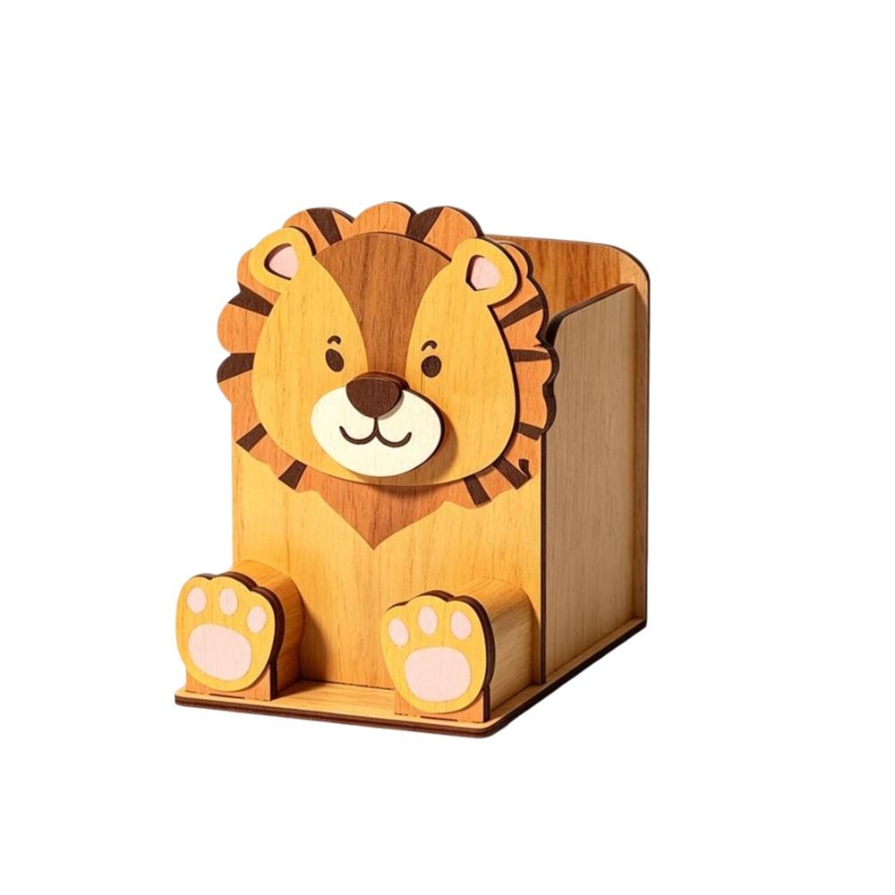 Wooden Material Spectacle Stand Hand Carved Pen Holder Rack Wooden Phone Display Stand Home Use