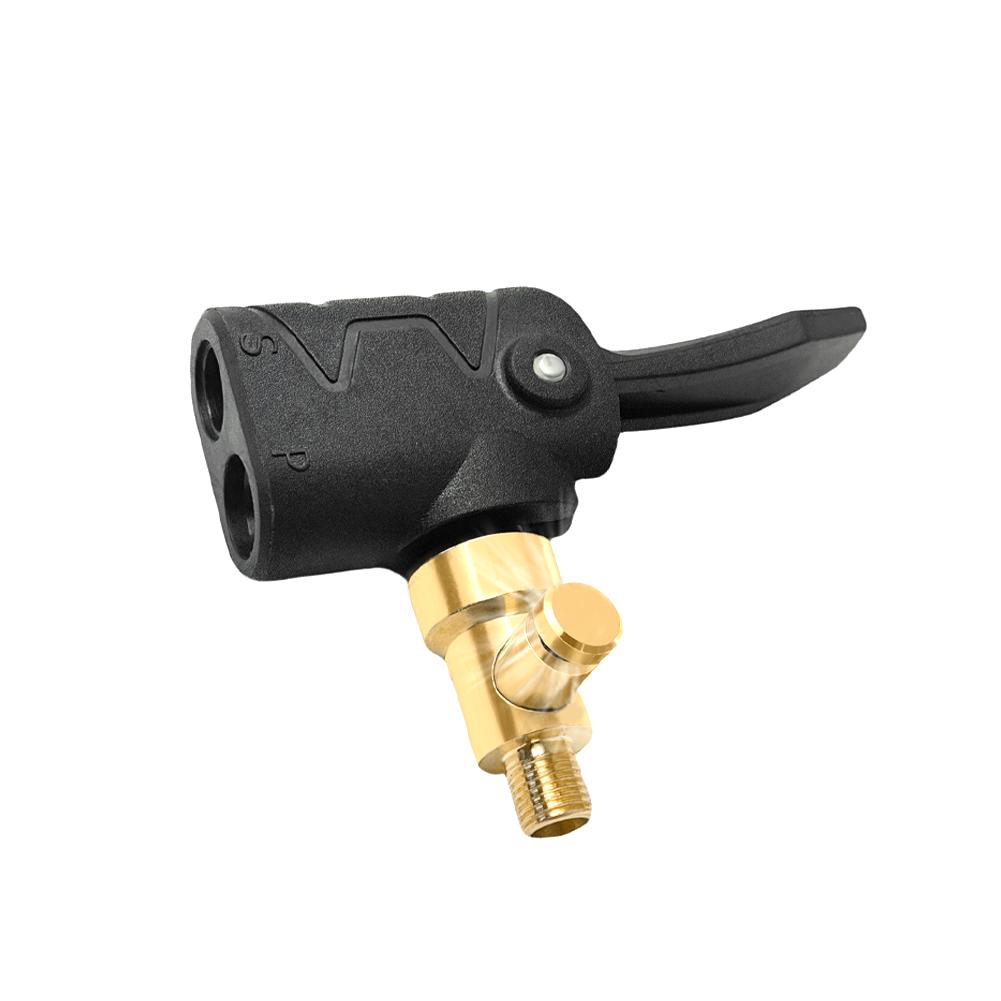 2-In-1 Car Tire Air Chuck Inflator Pump Valve Connector Car Tyre Wheel Valve Brass Clip-on Adapter for Inflatable Pump
