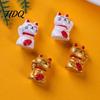 Mini Beckoning Cat Statue 10PCS Lucky Figurines Resin for Game Night Ornaments Prosperity Figurine Mahjong Table Desktop Display Good Luck