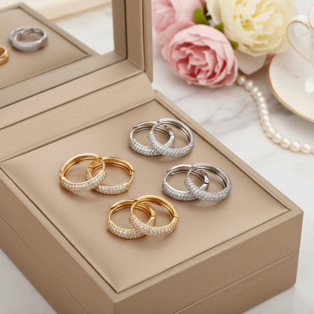 Ear Jewelry Zircon Hoop Earrings Temperament Women Sparkling Earrings  Daily Wear