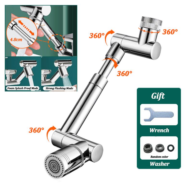 

1440°Kitchen Scalable Metal Faucet Aerator Bathroom Tap Splash-proof Bubbler Faucet Filter Nozzle Tap Saving Water Extender