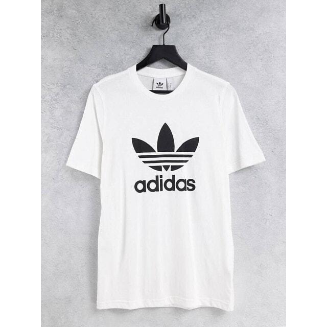 

Белая футболка с крупным логотипом adidas Originals adicolor