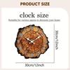 Wood Grain Stump Clock, Fashion Rustic Wall Hanging Decor for Office, Bar Guest Rooms