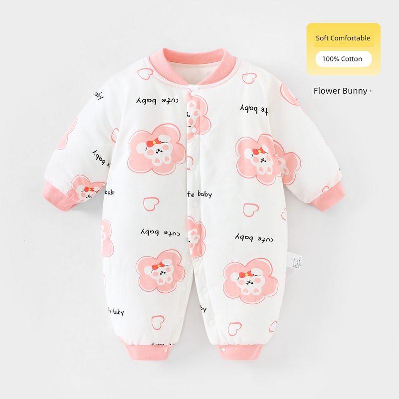 Clothes for Autumn and Winter, Thickened Cotton-Padded Romper for Boys and Girls, Pure Cotton Class a Jumpsuit, Outdoor Crawling Clothes, Winter Wear