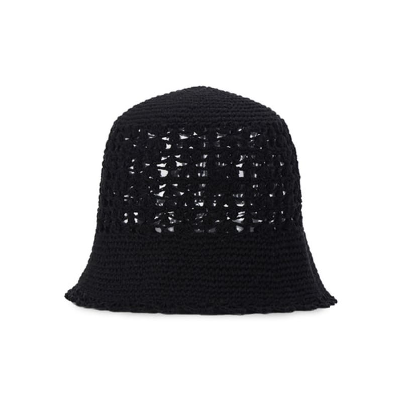 VARZAR VA Plate Crochet Bucket Hat Black