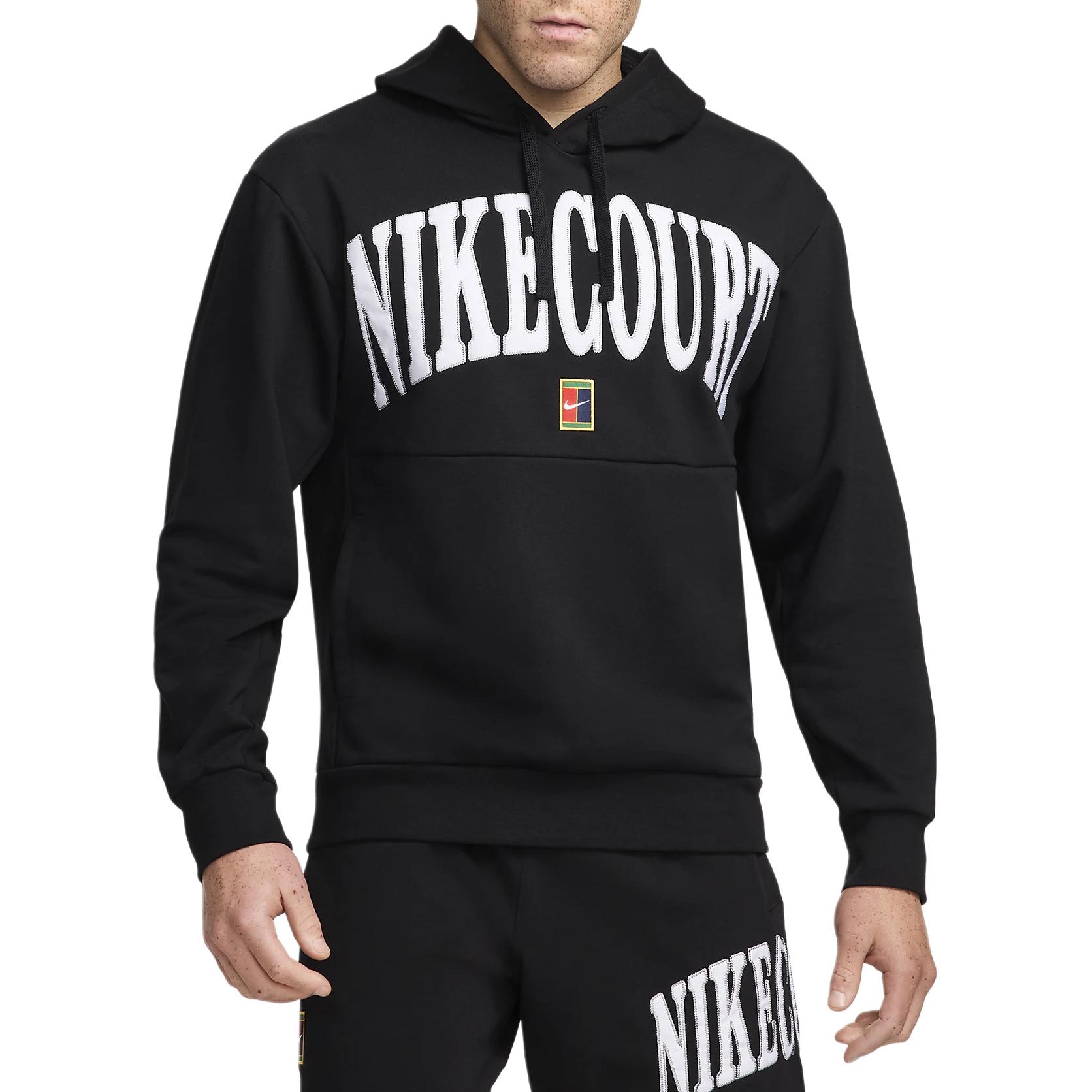 

Nike Свитшот-пуловер с капюшоном Court Heritage Dri-Fit с вышивкой букв Мужские свитшоты Черный FQ2093-010 XL