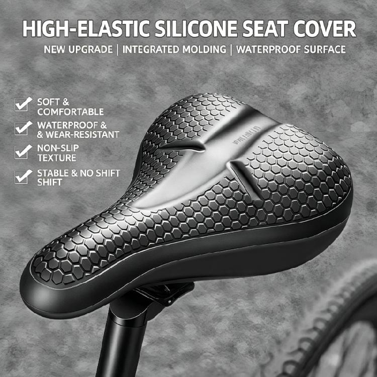 Bike Seat Pad Cover for Regular Use, Cushioned Saddles Layer with Center Channel, Grip Texture, and PU Shell for Daily Use