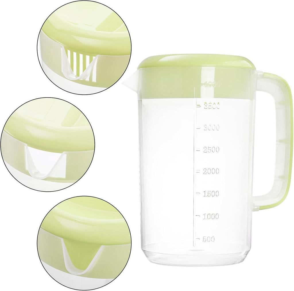 Clear Plastic Heat-Resistant Large Capacity Water Kettle with Filtered Lid for Beverages