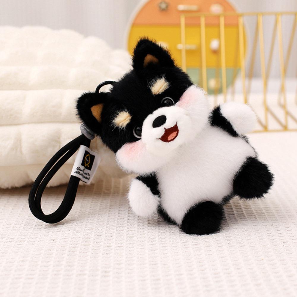 Stuffed Animal Husky Corgi Plush Schnauzer Dog Stuffed Keychain Dog Plush Pendant  Kids Toy