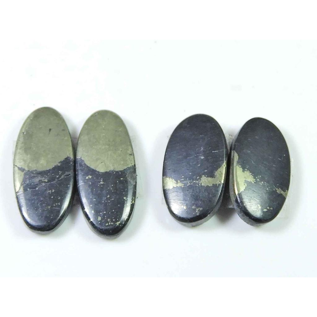 AAA Natural Appach Gold Pyrite 2Matching Pair Oval Cabochon Gemstone 20-24MM SK-2137
