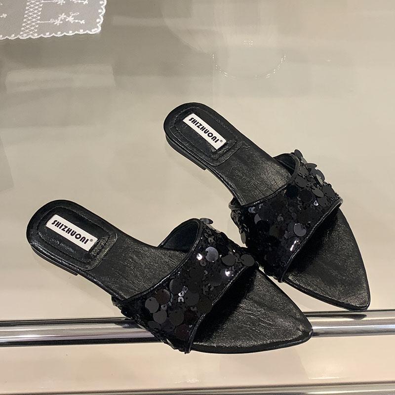 Fashion Fashion Pointed Toe Women Flats Slippers Shoes Outdoor Female Summer Beach Slides Footwear Ladies Flats Slippers Shoes Sandals