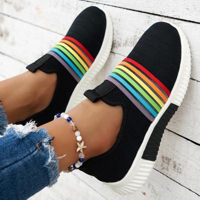 Mode Damsneakers Vår Höst Platta Designskor Damer Lätta Mesh Andningsbara Casual Sneakers Damer Utomhus Bekväma Loafers
