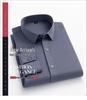 Men's European Style Non-Iron Solid Color Stretch Long Sleeve Business Shirt