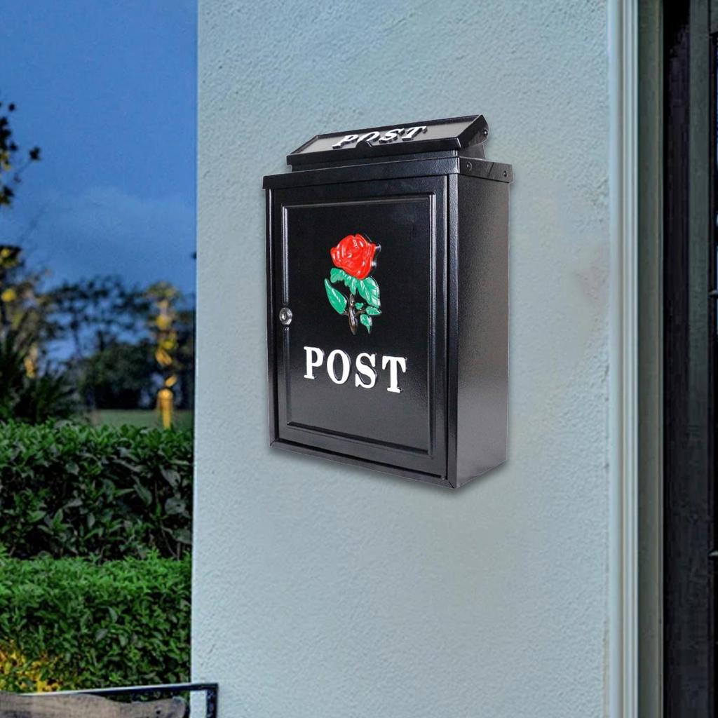 Drop Box Newspaper Holder Post Wall Hanging Mail for Outside House Garden