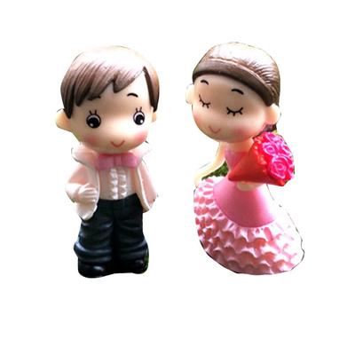 Bride and Groom Wedding Doll Cartoon Pvc Couple Figurines Miniatures Cake Decoration DIY Craft Home Ornament