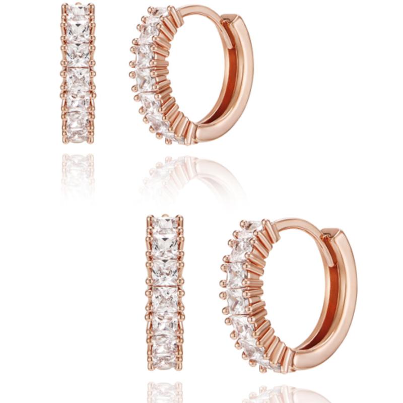 CRANNE 14K Daily Cubic Ring One-Touch Earrings (Gold Filled) C24EGF137