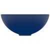 VidaXL Lavabo Rond de Luxe de Salle de Bain Vasque à Poser de Toilette Lave-mains Salle Cosmétique Intérieur Bleu Foncé Mat 146968