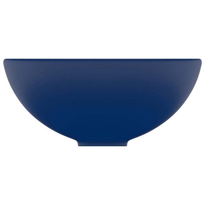 VidaXL Lavabo Rond de Luxe de Salle de Bain Vasque à Poser de Toilette Lave-mains Salle Cosmétique Intérieur Bleu Foncé Mat 146968