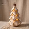 Ornement de Chambre de Fête 1/2 Pièces Figurine d'Arbre de Noël Lumineuse Vintage, Mini Centre de Table de Bureau, Décorations d'Hiver pour la Maison avec Lumières LED Chaudes, Pin
